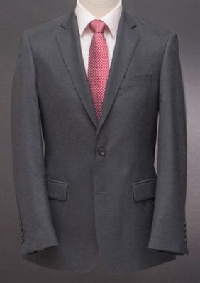 The well-tailored suit: Beautifully cut, hand-finished pure wool charcoal suit which looks made to measure