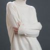 Italian cashmere-silk blend oversize polo-neck jumper