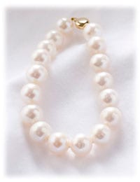 New large natural pearl and 14ct gold bracelet from Hawaii