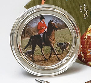 Round English solid silver picture frame