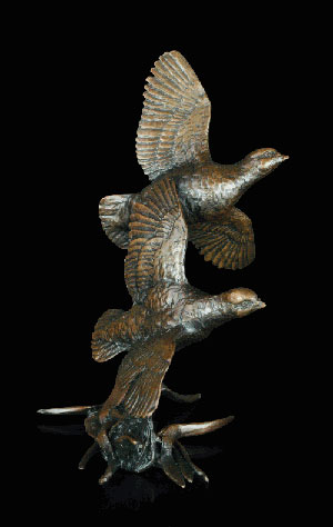 Partridges in Flight by Michael Simpson