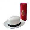 Proper Panama hat: the top-quality Superfine Folder (Grade 8) from Christy & Co: with gold embossed storage tube