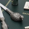 Handcast English pewter pheasant letter opener
