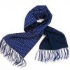 Elegant silk polka dot and lambswool scarf for men