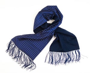 Elegant silk polka dot and lambswool scarf for men
