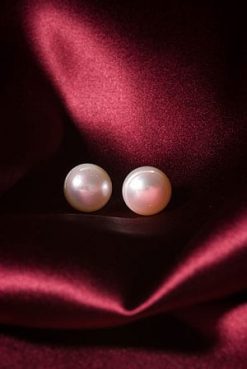 12mm pearl earrings with sterling silver clips
