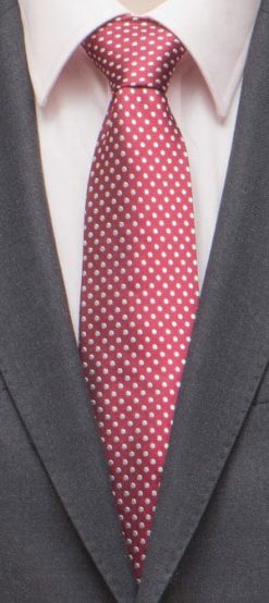 Smart woven pure silk pin dot tie: wine or navy with white: a snip at £17.50