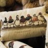 Fine Flemish tapestry Duck cushion: rectangular