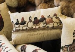 Fine Flemish tapestry Duck cushion: rectangular
