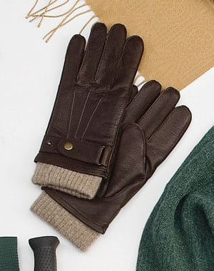 Fine deerskin and cashmere-wool lined men’s gloves