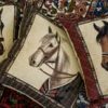 Smart new Flemish tapestry Racehorse cushions