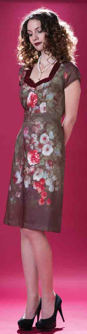 Velvet Revolution: the new Nancy Mac Collection: Kelly dress in Rembrandt Rose silk