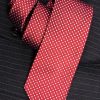 Smart dark red silk woven tie with ivory spot