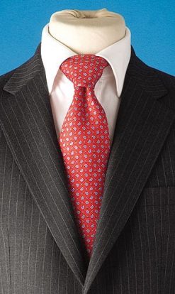Red and grey  silk tie
