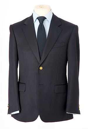 Well-cut pure wool single-breasted navy blazer, only £97