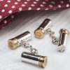 Fine English silver and gold shotgun cartridge cufflinks