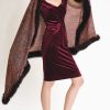 New Symphony Collection of fine merino shawls trimmed with fox fur: the Speranza