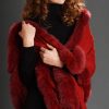 New Symphony Collection of fine merino shawls trimmed with fox fur: the Jupiter