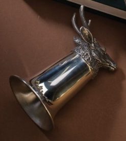 Vintage English pewter stag's head stirrup cup made in Sheffield: only £29