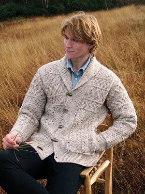 Smart, fashionable pure merino wool cardigan for stylish men