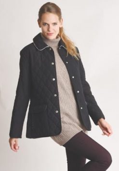 Super new Sandringham quilted jacket with smart check piping: seen in all the right circles!