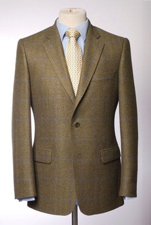 Superb hand-finished pure wool tailored jacket in lovat green