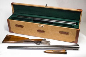 The classic canvas and leather shotgun motorcase: Double Shotgun Case, the Bowland
