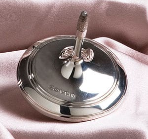 Fine English sterling silver spinning top Christening gift