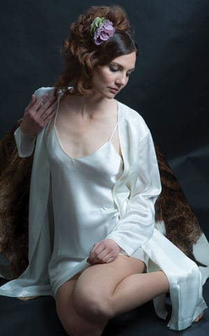 Fabulous pure silk nightgown and robe set by the famous Milan silk designers, Luna Di Seta