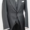 Well-tailored pure wool gentleman's morning tailcoat: dark grey, 460g (16oz)