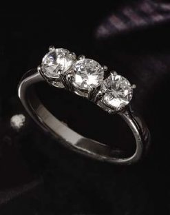 Fabulous three-stone 1.5 carat diamond ring from Hatton Garden
