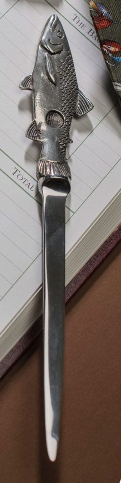 The perfect letter opener for a fisherman in hand-cast English pewter