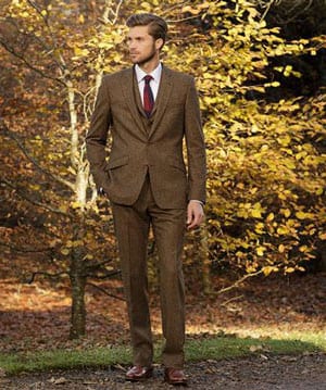Stylish new three-piece pure wool tweed suit tailored by Magee of Donegal