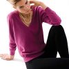 Italian cashmere-silk deep v-neck jumper