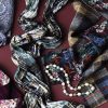 Silk Art: Pure silk twisted velvet tartan scarf and evening shawl