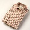 Smart, warm Viyella medium tattersall check cotton and merino wool shirt