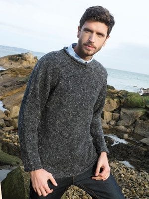 Gorgeous new pure Donegal wool curl neck sweater