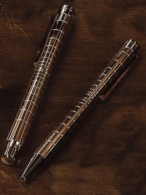 Waldman silver and rose gold pen set