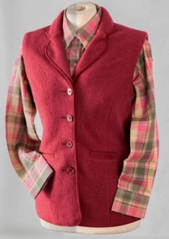 In the pink: super new English-made pure wool gilet