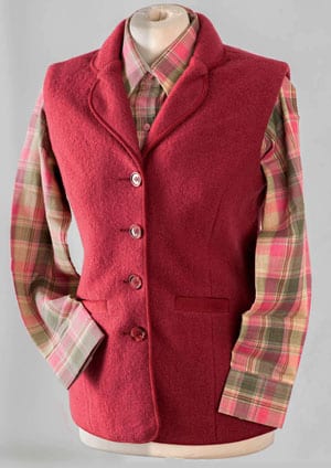 In the pink: super new English-made pure wool gilet