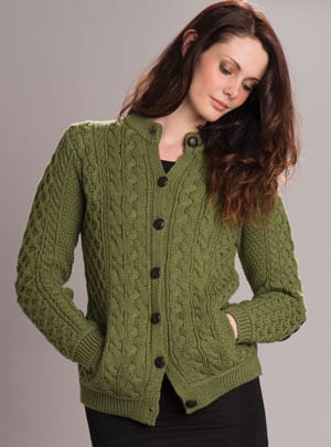 The Wool Pack: Beautiful new merino wool Aran cardigan by Westend Knitwear