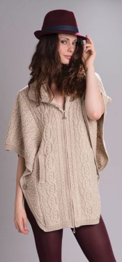 The Wool Pack: This season's new merino wool Aran batwing sleeved cape-jacket by Westend Knitwear