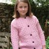Irish knitted, hand finished, extra-soft Merino cardigan for girls