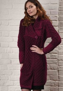 Wool Power: Step into the season's Aran knits: Elegant new duo-tone Aran coat