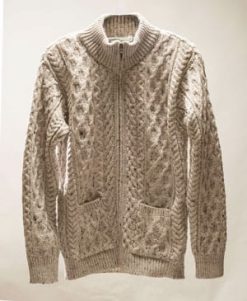 One of the top knits for men this season: Westend's Aran zipped cardigan in merino wool