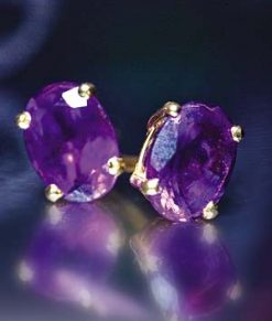 Amethyst and 18ct yellow gold earrings