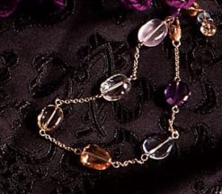 Graceful Angel Falls Bracelet in natural gemstones and 14ct gold