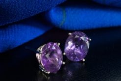 Gorgeous classics: the new amethyst and 14ct white gold earrings: only £96 (saving £124)