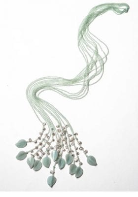 Elegant new gemstone and pearl Miotti Necklace