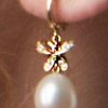 Stunning South Sea White Pearl and 14ct White Gold Bow Earrings